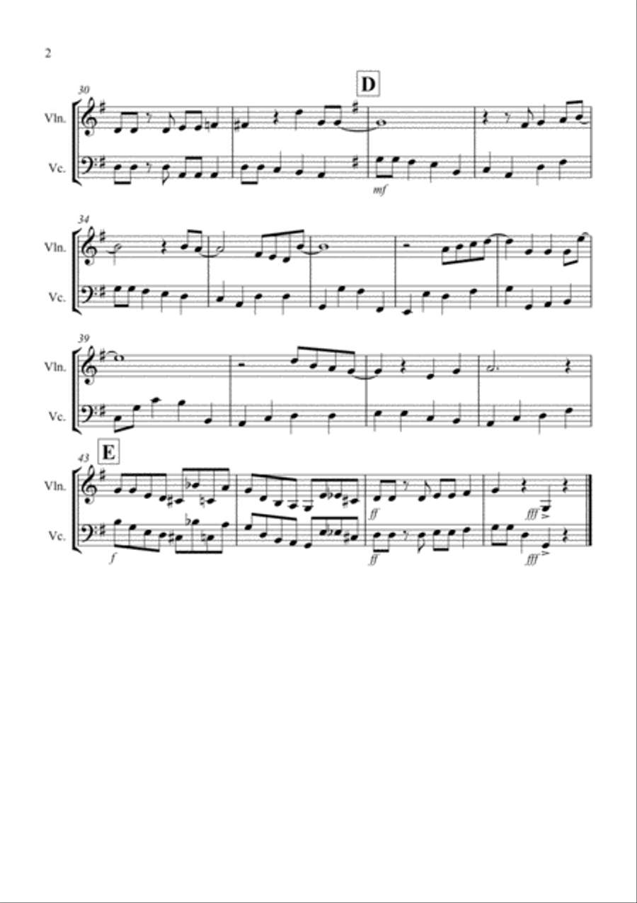 Beyond The Sea String Duet scores gallery preview page 2