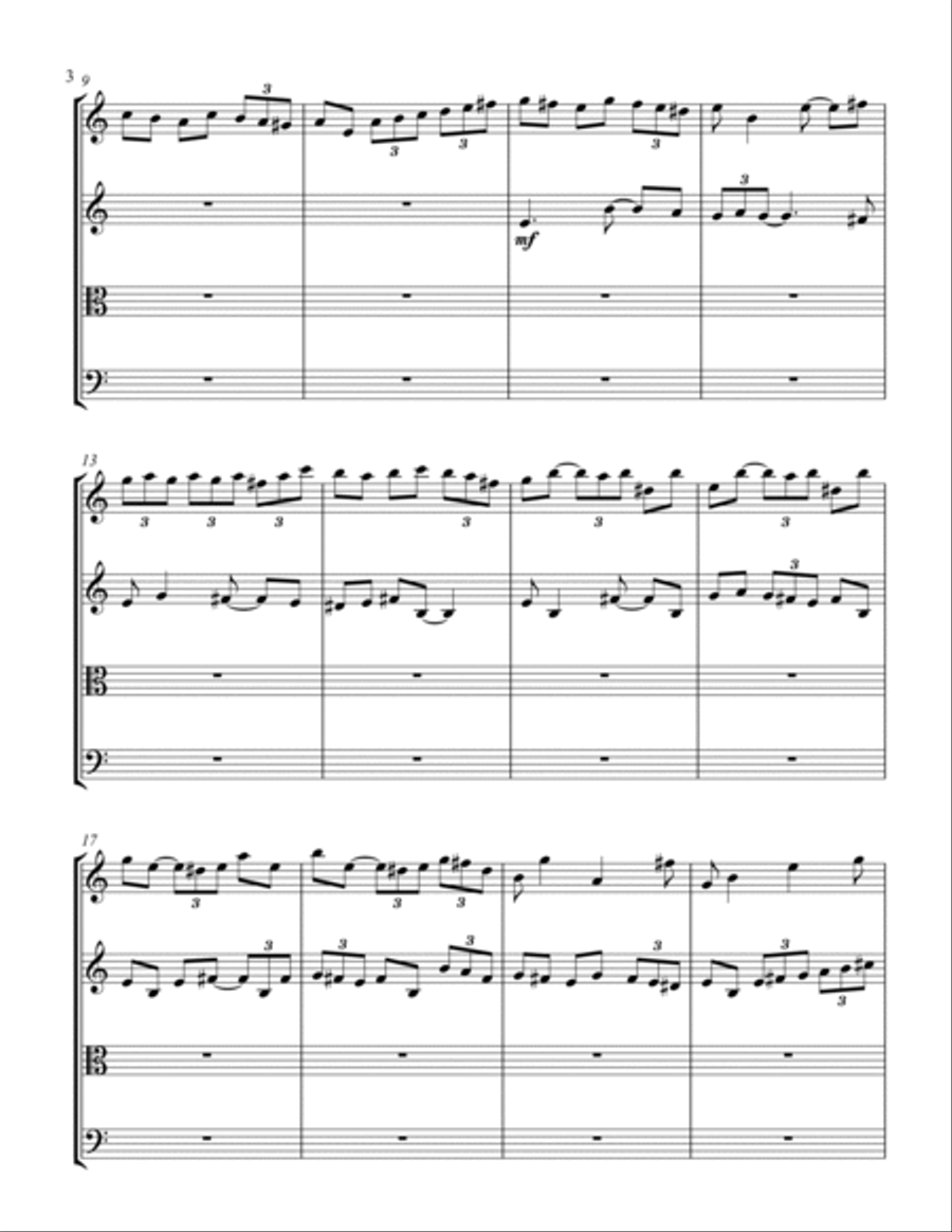 Little Fusion in G Minor - For String Quartet String Quartet scores gallery preview page 4