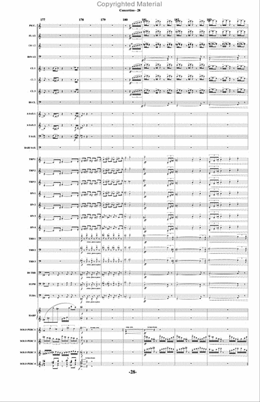 Concertino for 4 Percussion Concertino for 4 Percussion Concert Band scores gallery preview page 29
