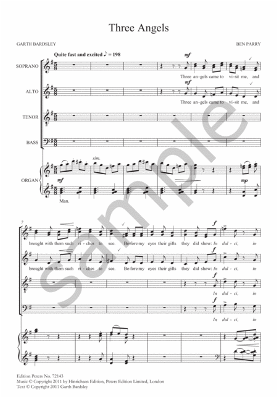 Three Angels for SATB Choir and Organ 4-Part scores gallery preview page 4
