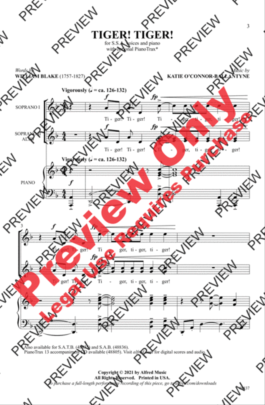 Tiger! Tiger! Women's Choir scores gallery preview page 2