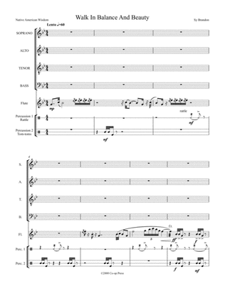 Walk In Balance and Beauty for SATB, Flute, and Percussion