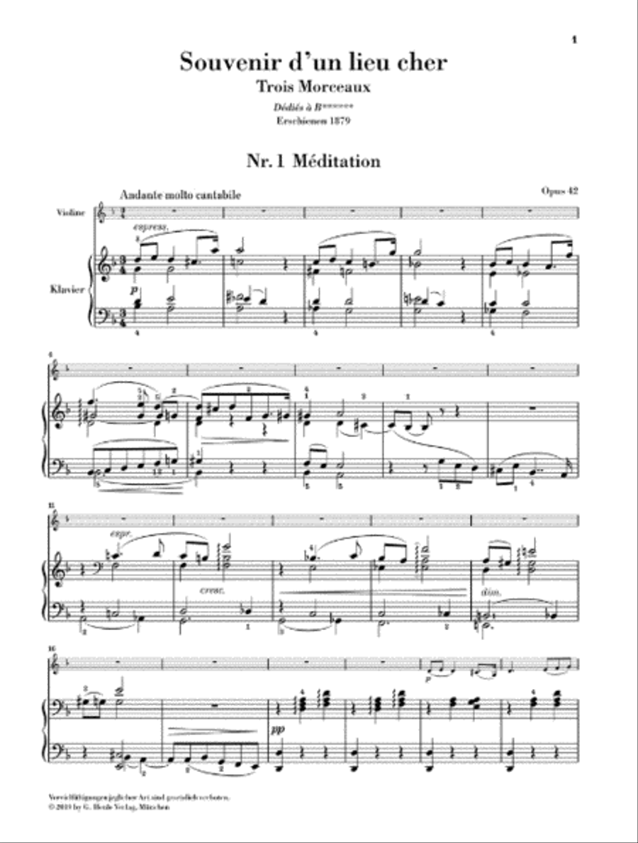 Souvenir D'un Lieu Cher, Op. 42 Violin Solo scores gallery preview page 3