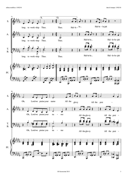 As the Deer / Hallelujah medley SATB + Piano (complete score + single parts) image number null