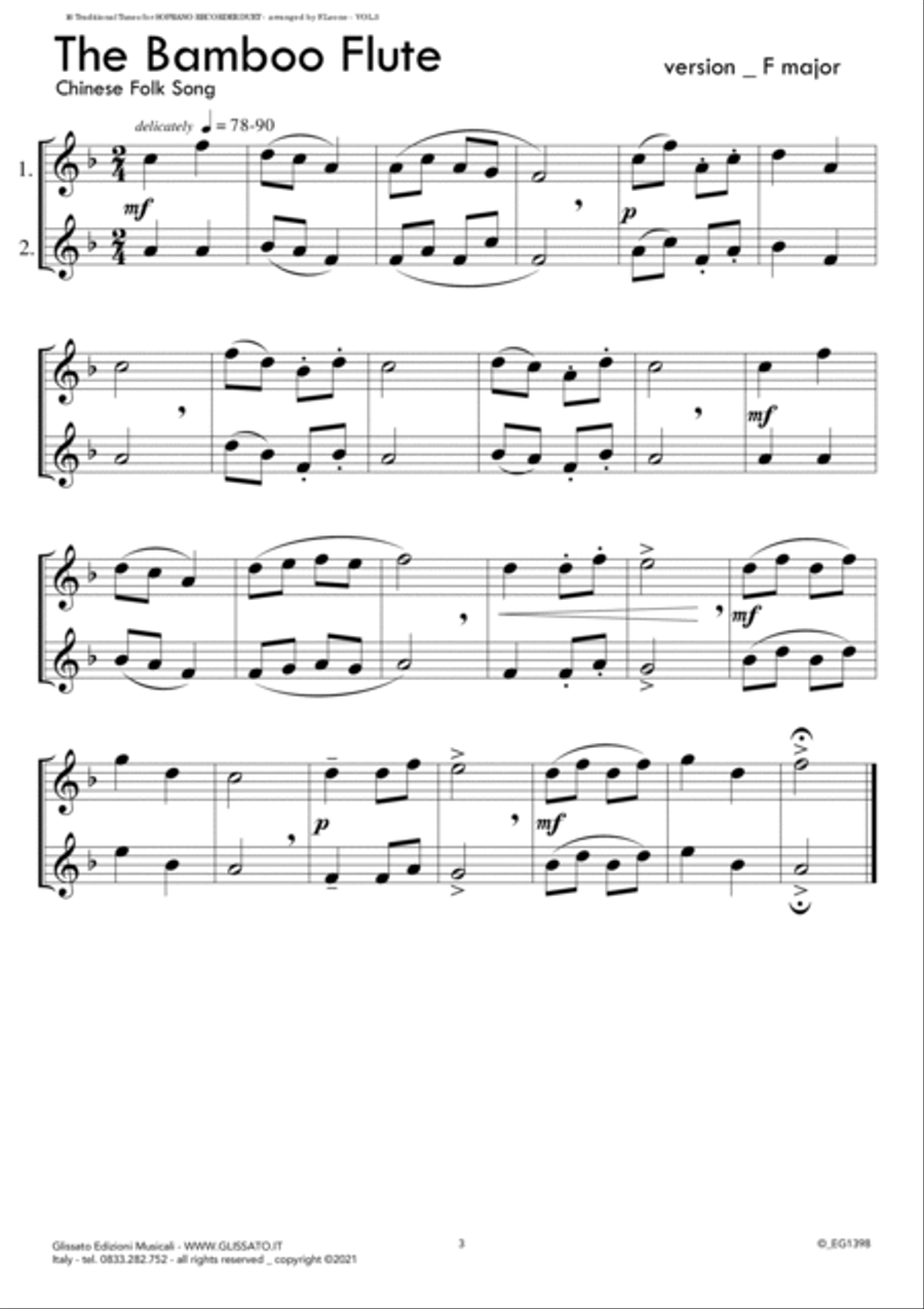 16 Traditional Tunes - 64 easy soprano recorder duets (VOL.3) image number null