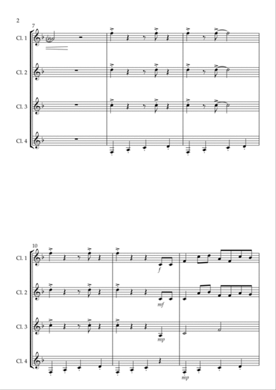 Boogie Woogie Bugle Boy Woodwind Quartet scores gallery preview page 2