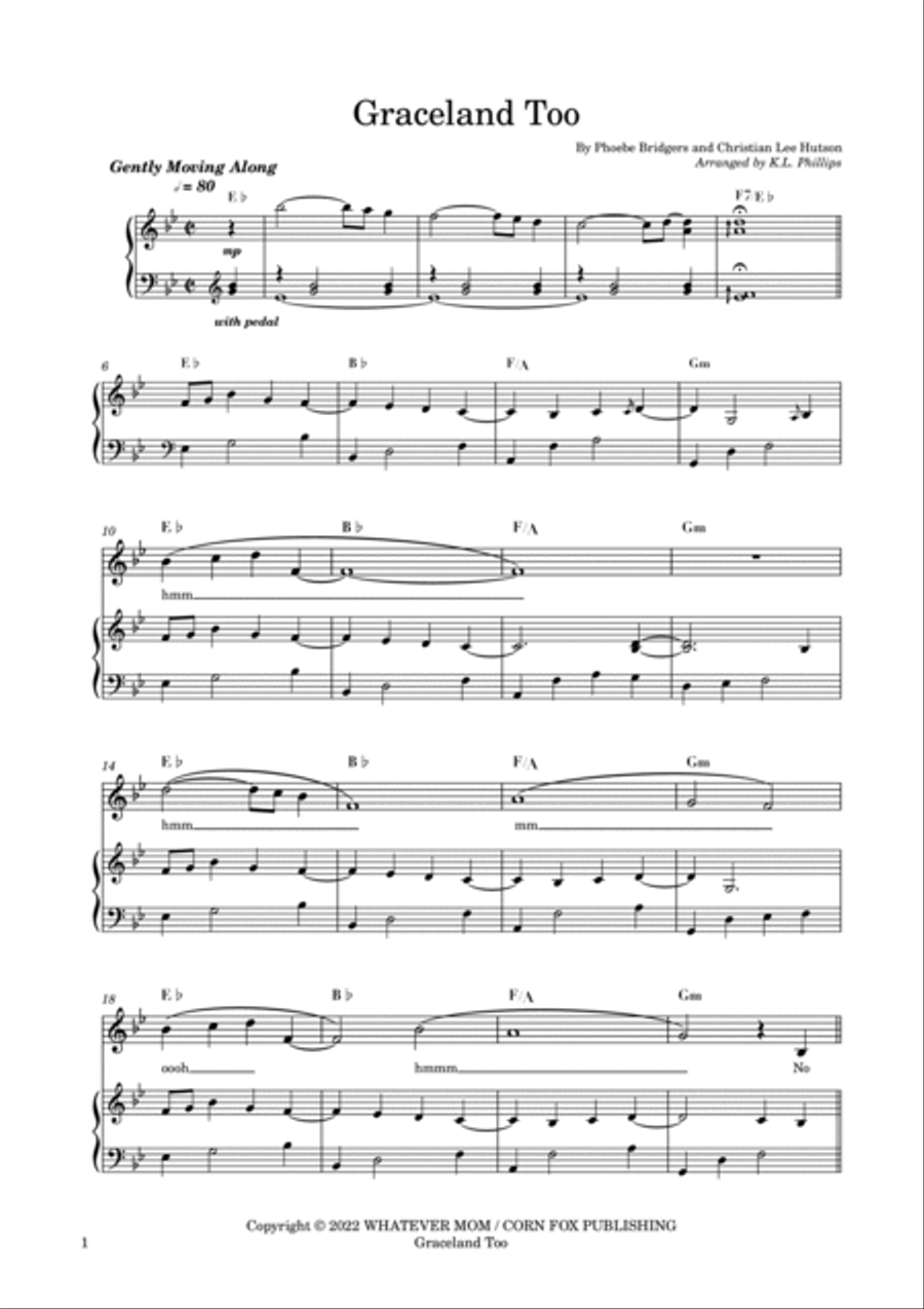 Graceland Too Piano, Vocal, Guitar scores gallery preview page 2