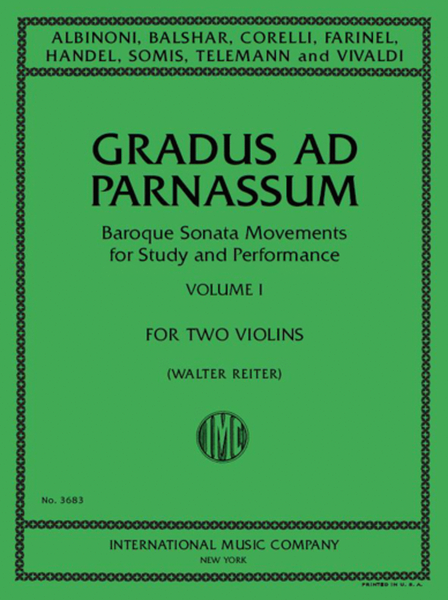 Gradus Ad Parnassum, Volume I: Baroque Sonata Movements For Study And Performance