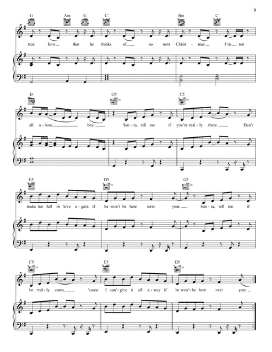 Santa Tell Me Santa Tell Me Piano, Vocal, Guitar scores gallery preview page 3
