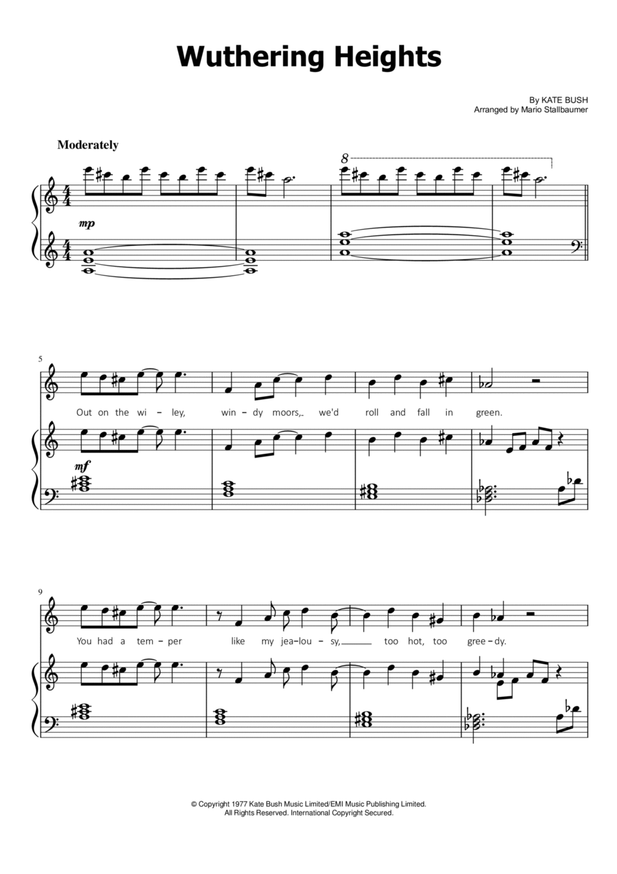 Wuthering Heights Voice scores gallery preview page 1