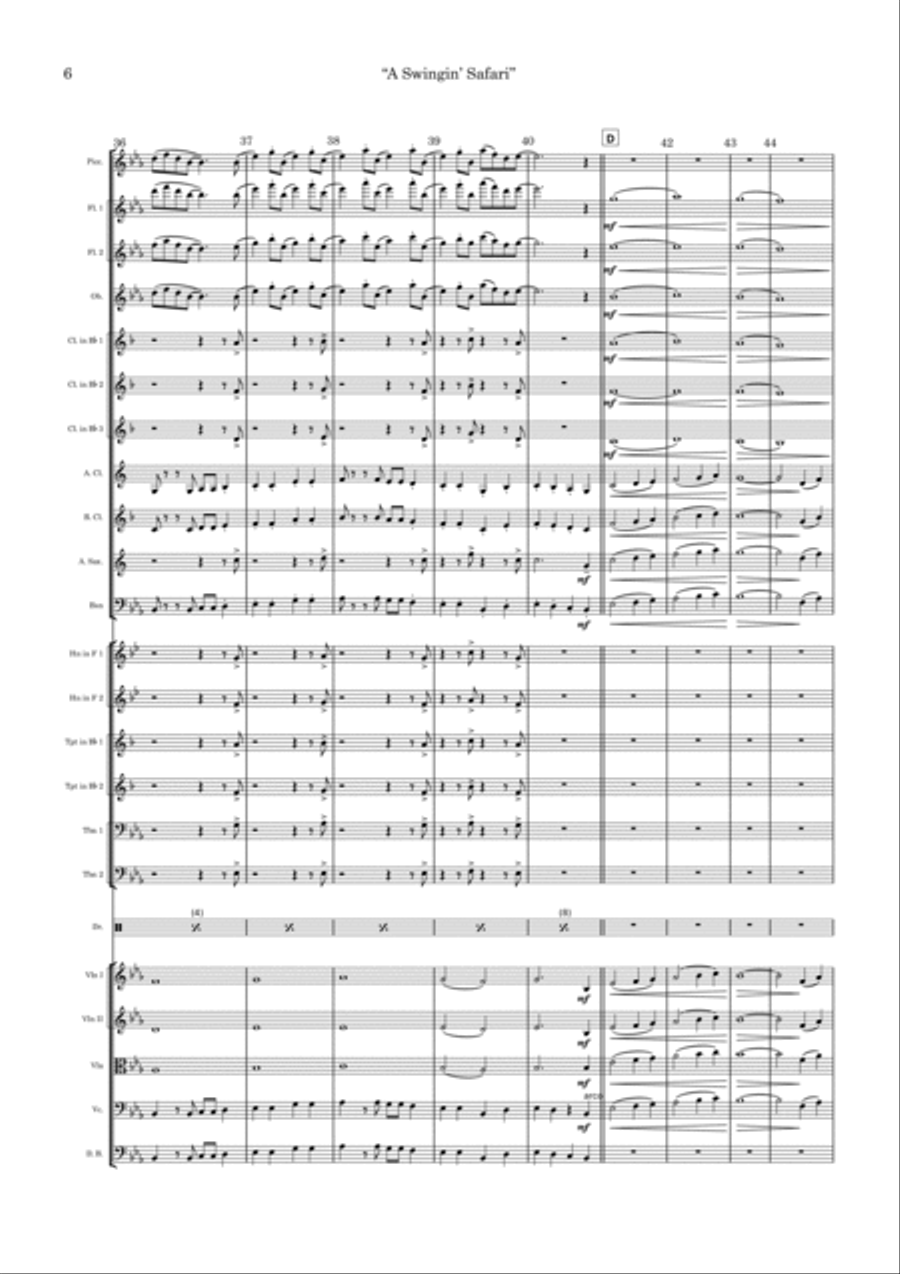 A Swingin' Safari Full Orchestra scores gallery preview page 6
