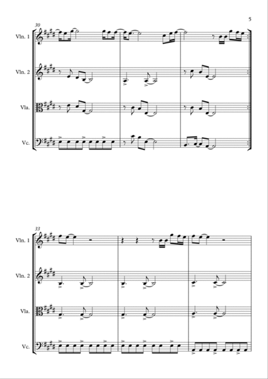 I Can Only Imagine String Quartet scores gallery preview page 5