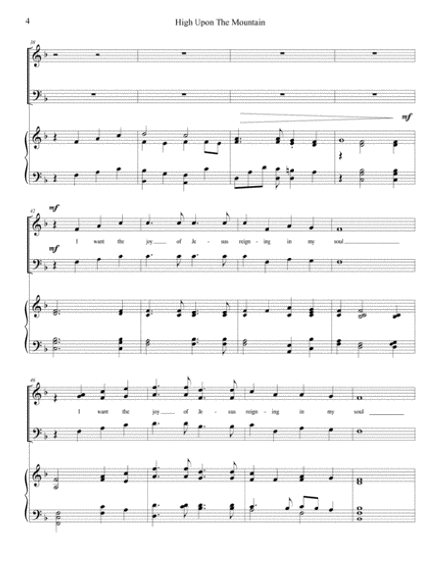 High Upon The Mountain 4-Part scores gallery preview page 4