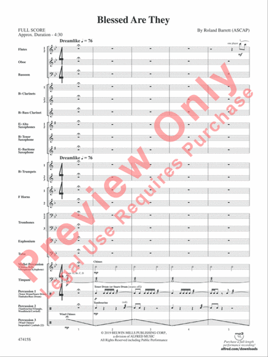 Blessed Are They Concert Band scores gallery preview page 4