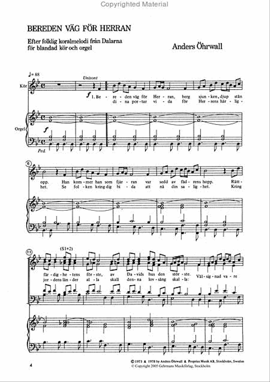 Sex folkmelodier for kor och instrument - korpartitur Divisi scores gallery preview page 4