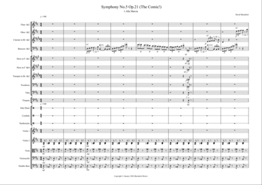 Symphony No.5 Op.21 (The Comic!) Full Orchestra scores gallery preview page 1