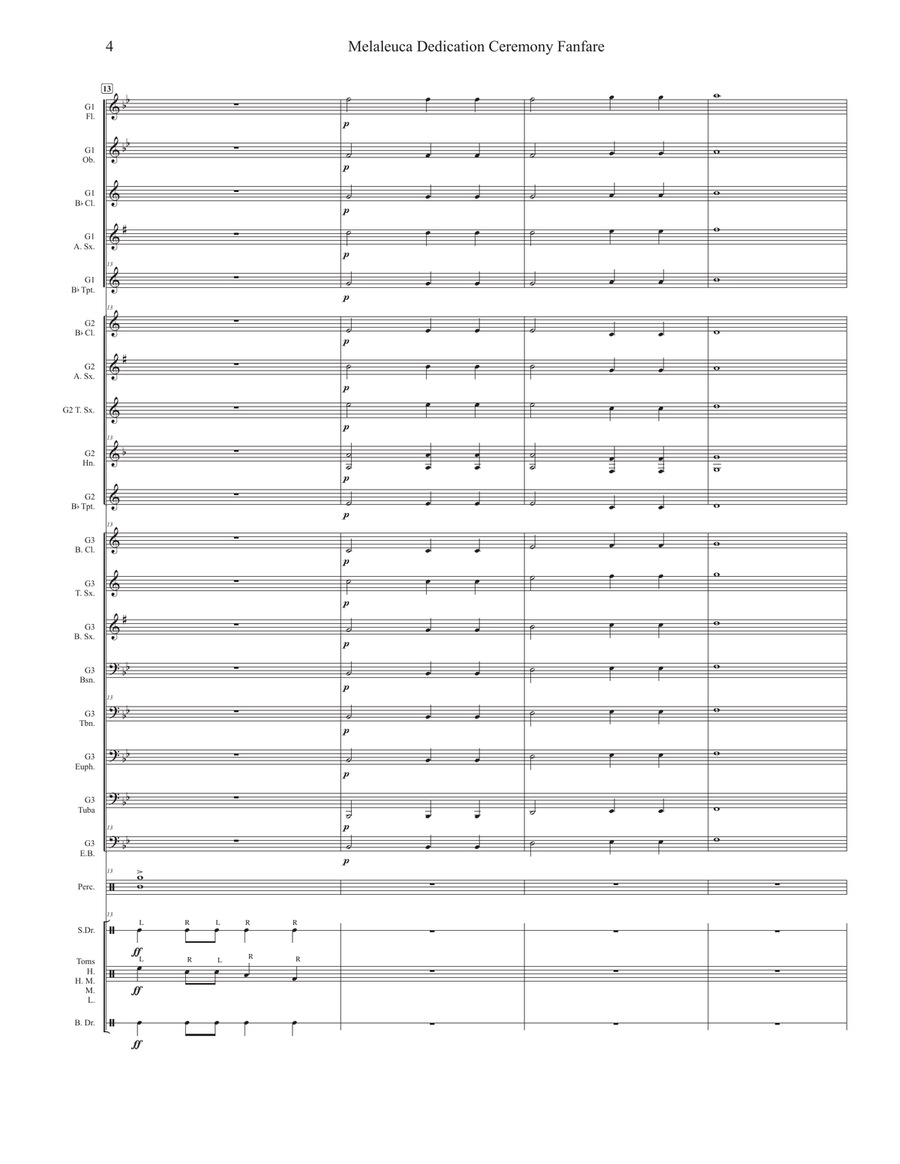 Melaleuca Dedication Ceremony Fanfare For Flex-Band Concert Band scores gallery preview page 5
