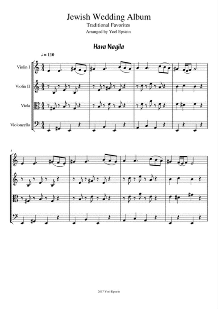 The Jewish Wedding Album for string quartet String Quartet scores gallery preview page 4