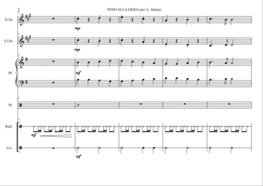 Inno alla gioia - Score Only Small Ensemble scores gallery preview page 2