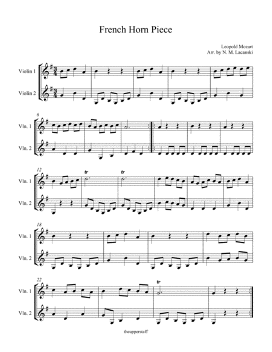 French Horn Piece French Horn Piece String Duet scores gallery preview page 2