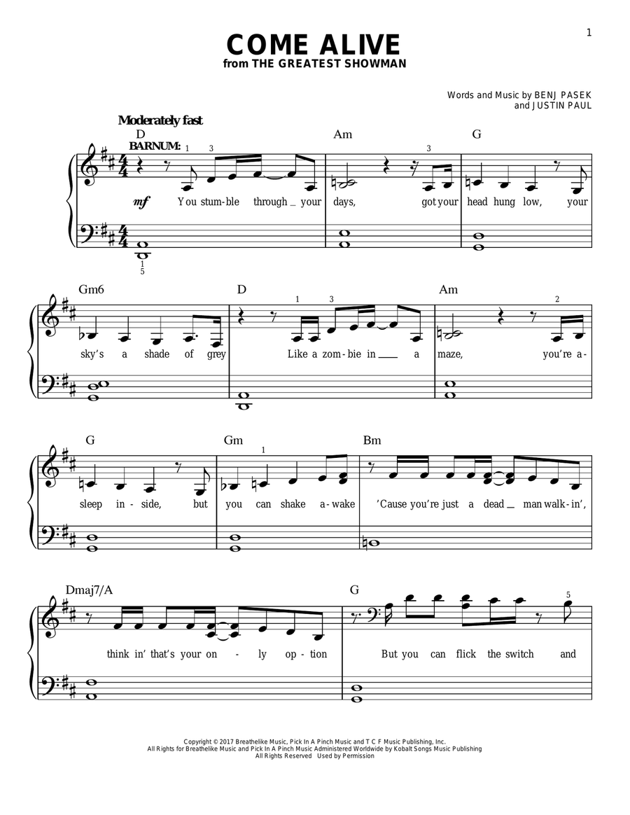 Come Alive (from The Greatest Showman)