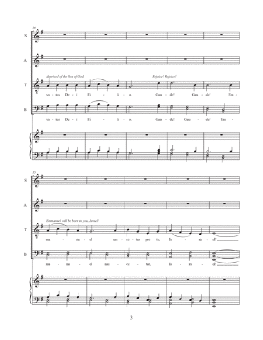 Veni, Veni Emmanuel (SATBdiv) 4-Part scores gallery preview page 3