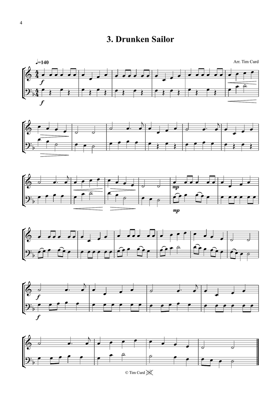 14 Fun Duets For French-Horn And Trombone Brass Duet scores gallery preview page 4