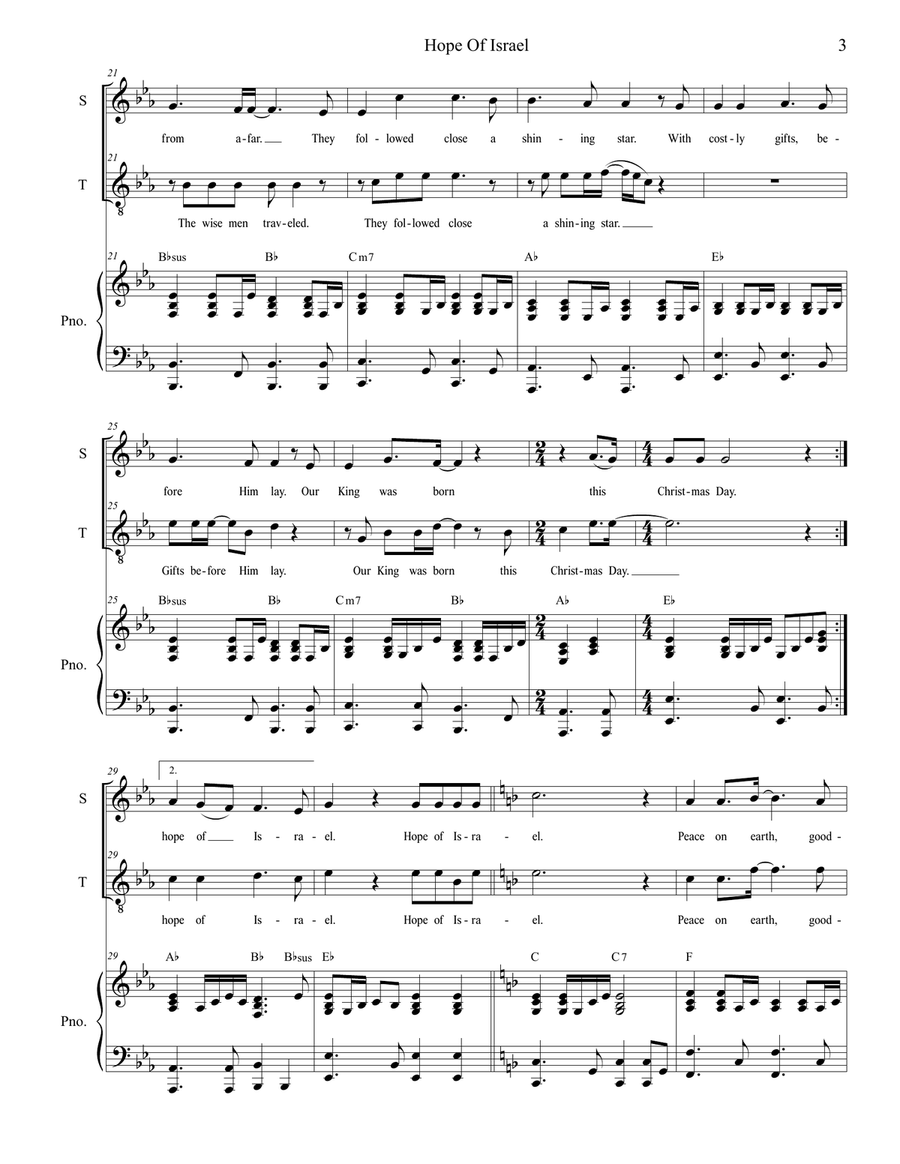 Hope Of Israel Tenor Voice scores gallery preview page 3