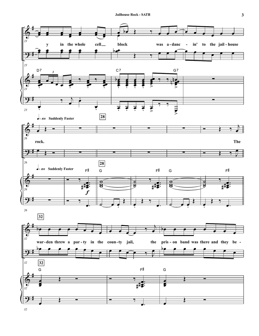 Jailhouse Rock 4-Part scores gallery preview page 3