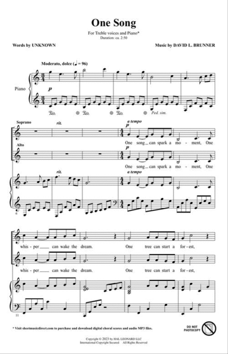 One Song SA scores gallery preview page 3