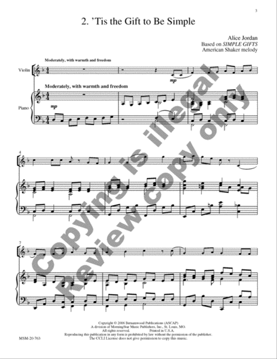 An American Suite for Violin and Piano Violin Solo scores gallery preview page 24