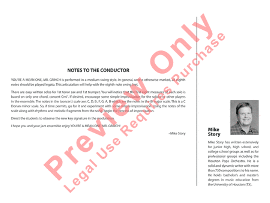 You're a Mean One, Mr. Grinch Jazz Ensemble scores gallery preview page 3