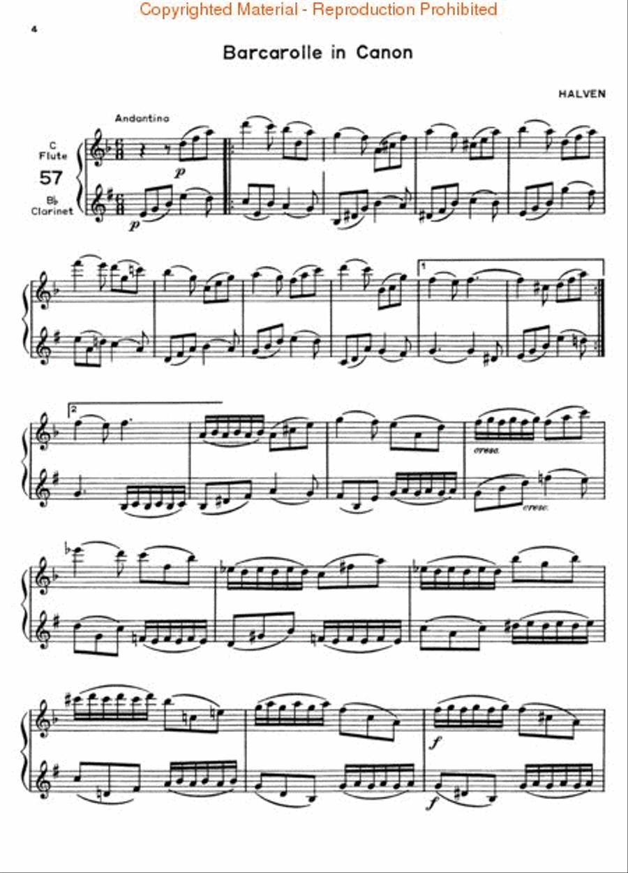 78 Duets for Flute and Clarinet Woodwind Duet scores gallery preview page 2