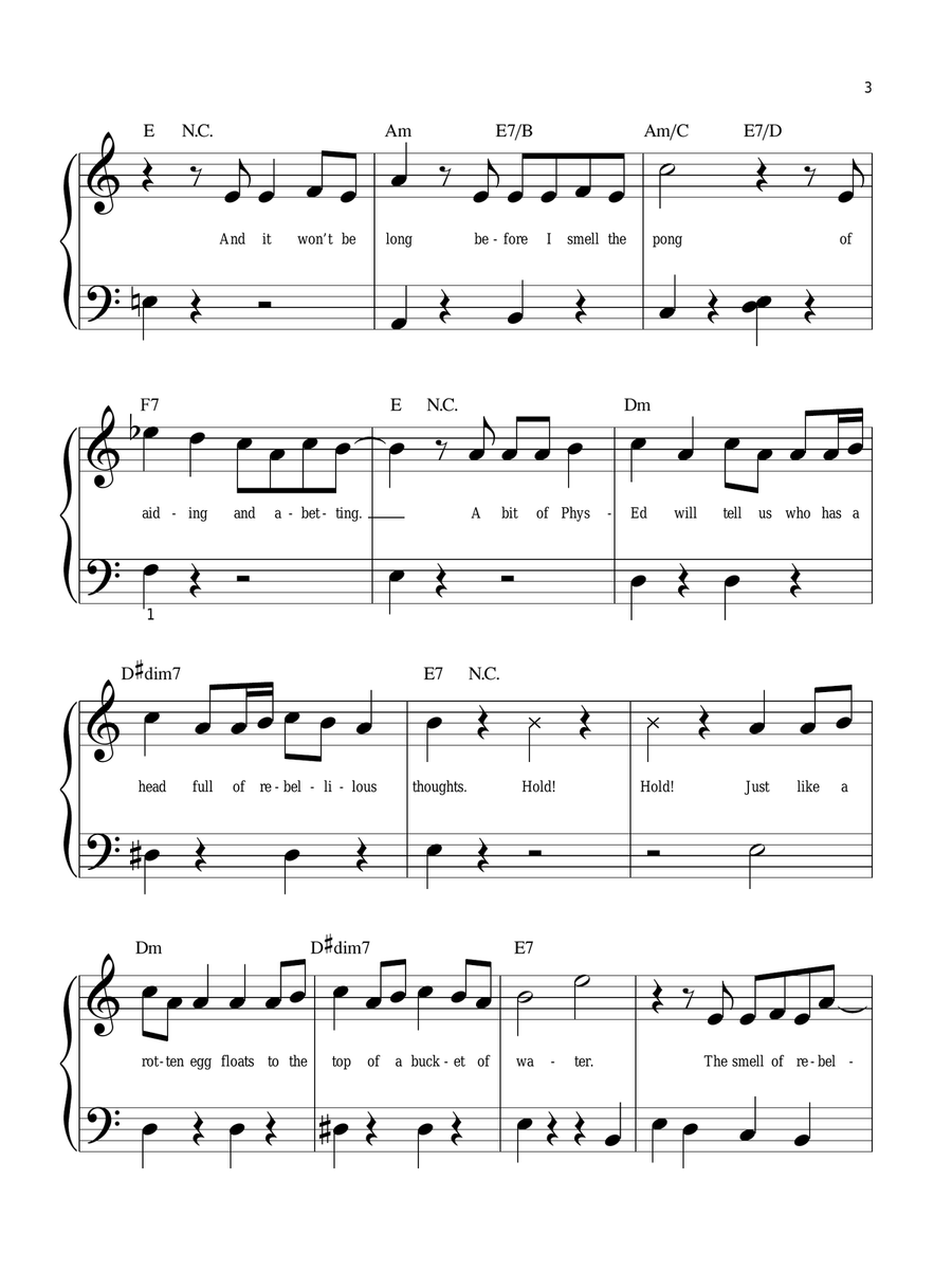 The Smell Of Rebellion The Smell Of Rebellion Easy Piano scores gallery preview page 3