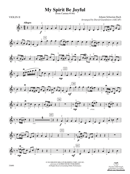 My Spirit Be Joyful (from Cantata No. 146): 2nd Violin