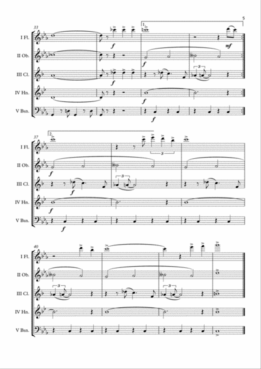 Goldfinger Woodwind Quintet scores gallery preview page 6