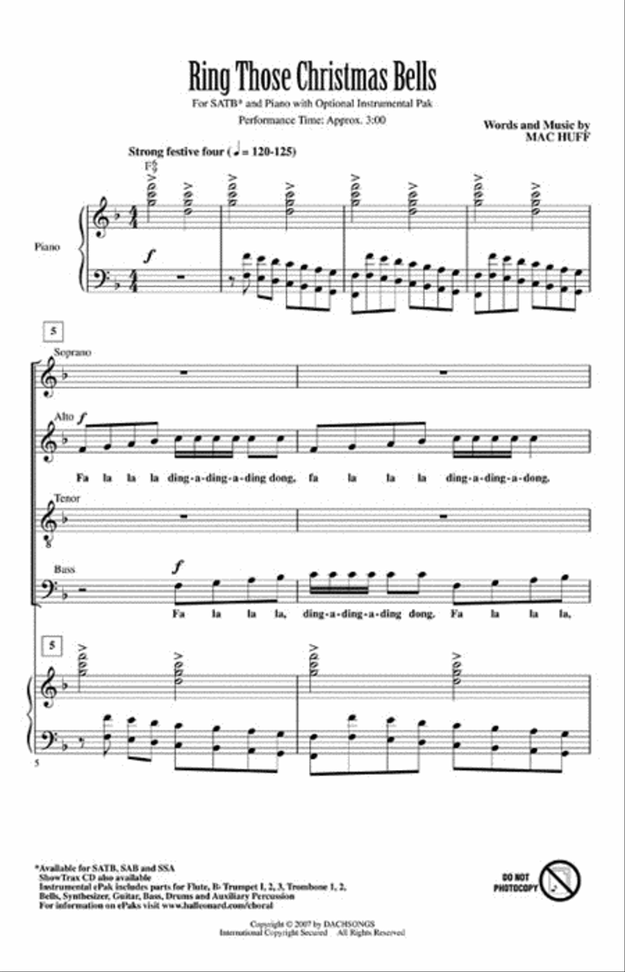Ring Those Christmas Bells 4-Part scores gallery preview page 2