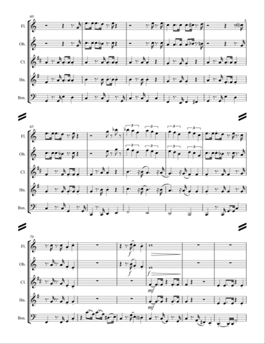 The Mexican Shuffle Woodwind Quintet scores gallery preview page 6