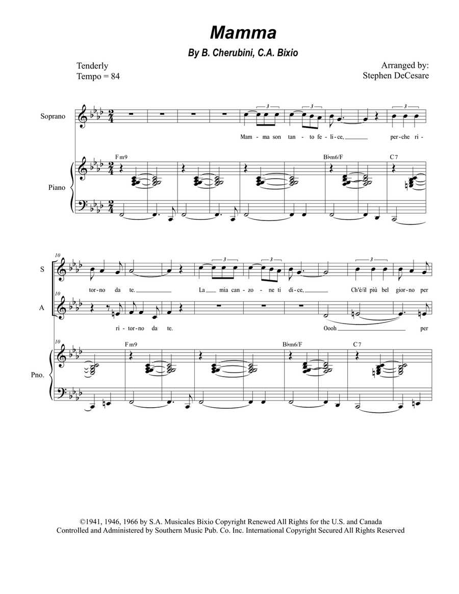 Mama (mamma) Vocal Duet scores gallery preview page 1