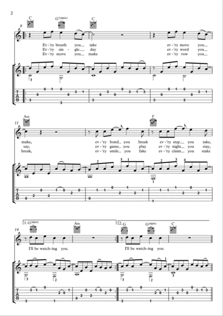 Every Breath You Take Electric Guitar scores gallery preview page 2