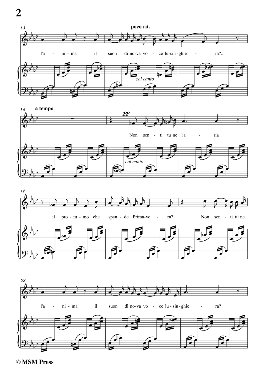 Tosti-Aprile in A flat Major,for Voice and Piano Piano, Vocal scores gallery preview page 4