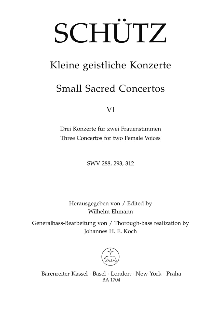 Small Sacred Concertos, Volume 6 Women's Choir scores gallery preview page 1