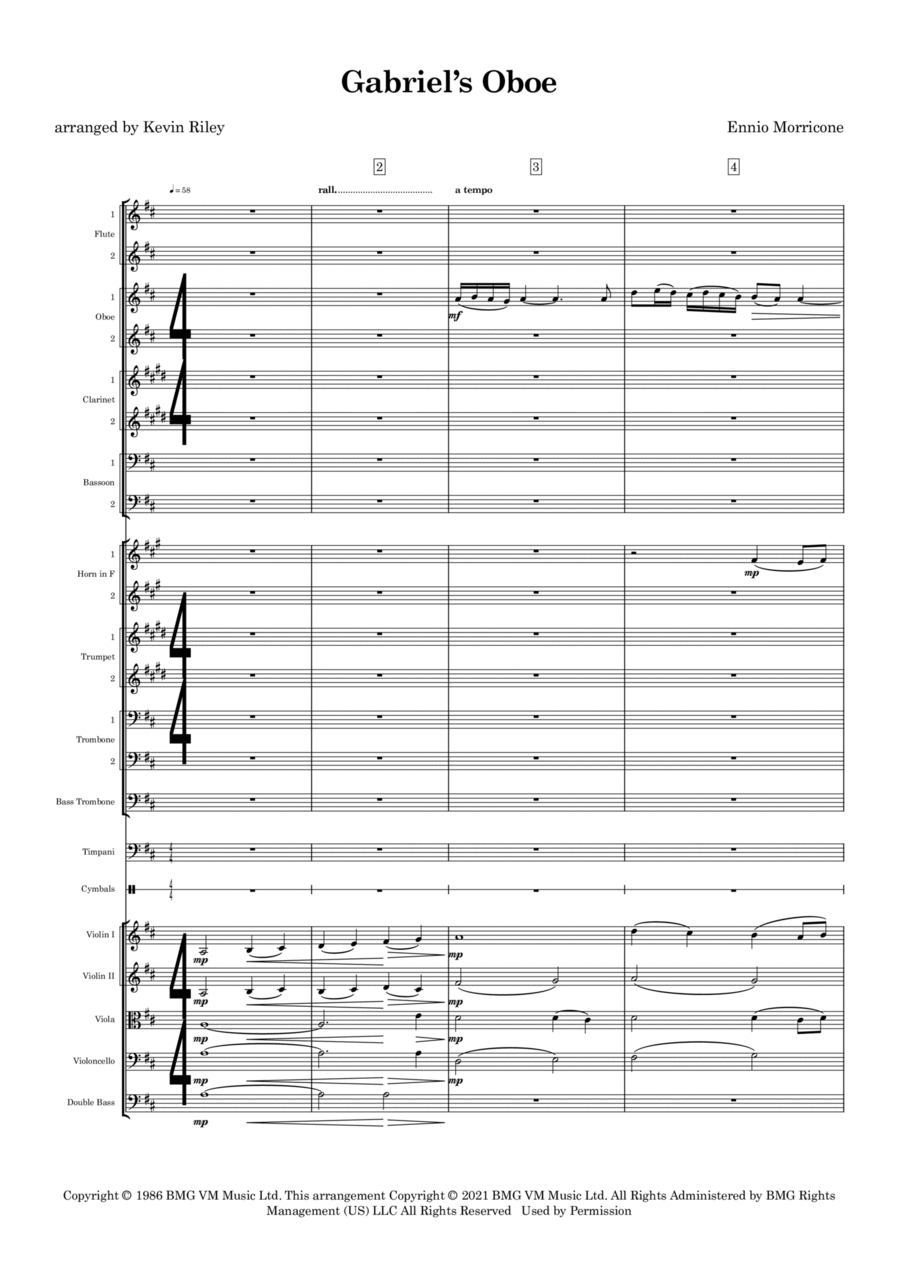 Gabriel's Oboe Full Orchestra scores gallery preview page 1