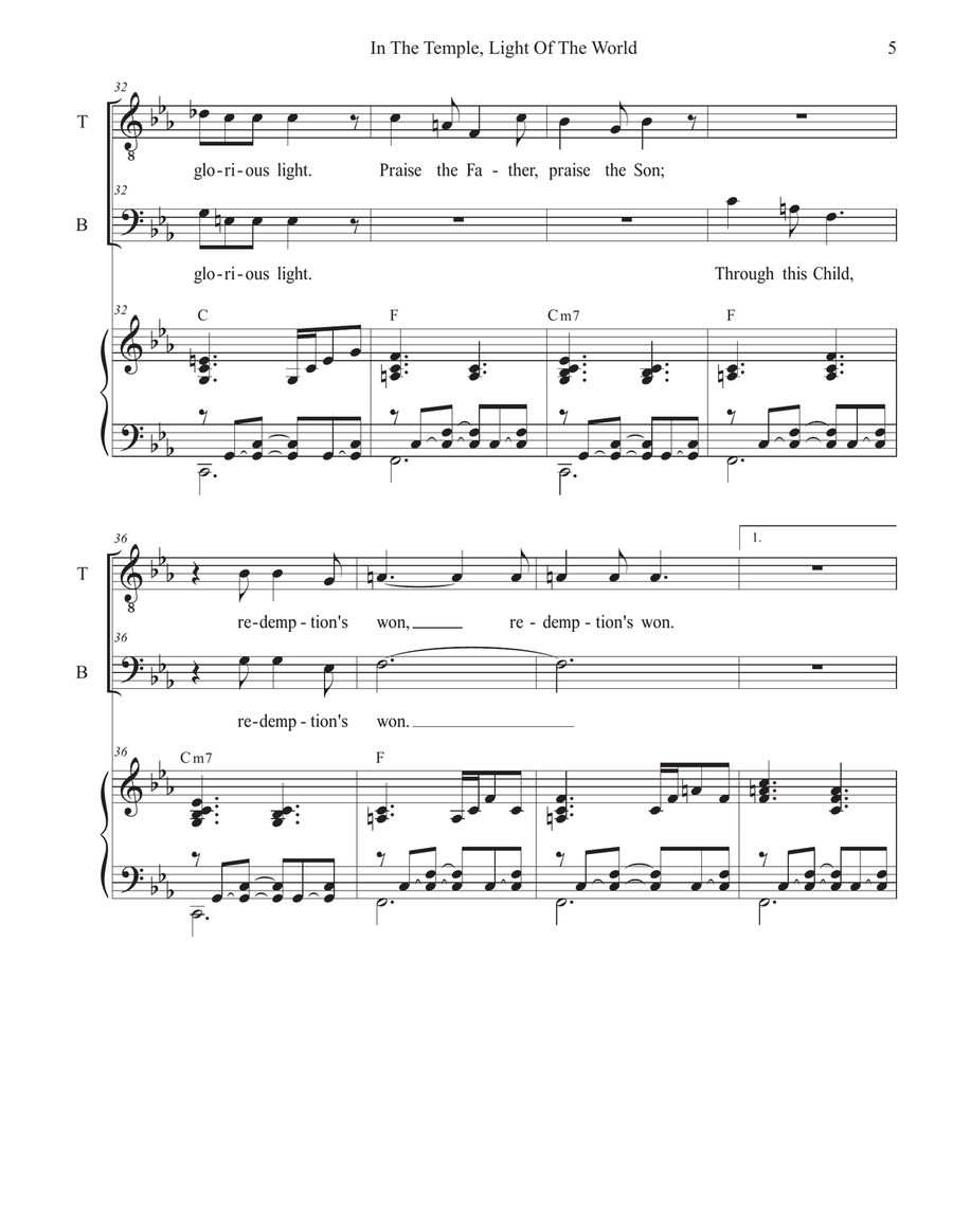 In The Temple, Light Of The World (Duet for Tenor and Bass solo) Tenor Voice scores gallery preview page 5
