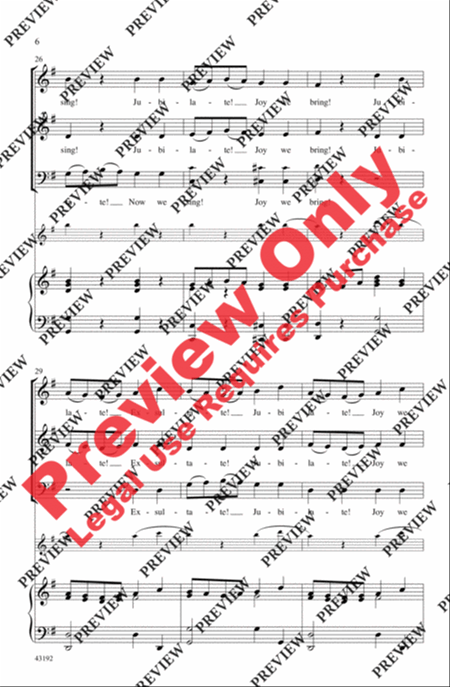 Jubilate! Joy We Bring! 3-Part scores gallery preview page 6