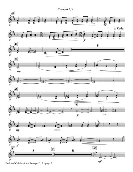 Psalm of Celebration - Bb Trumpet 2,3