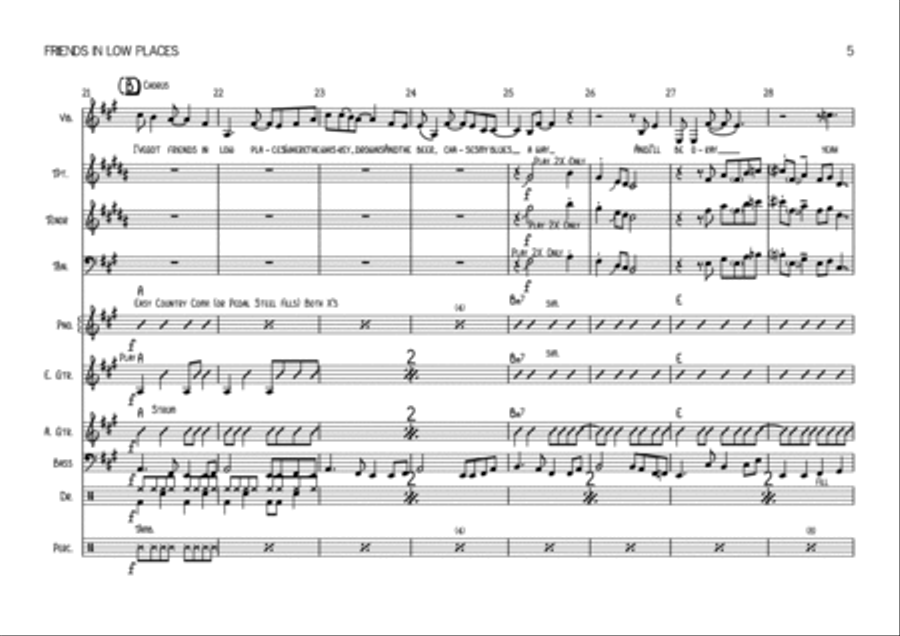 Friends In Low Places Tenor Saxophone scores gallery preview page 5