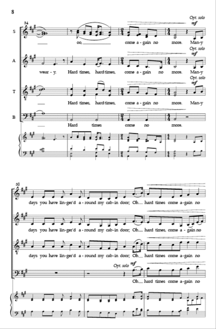 Hard Times (SATB) Hard Times (SATB) 4-Part scores gallery preview page 7