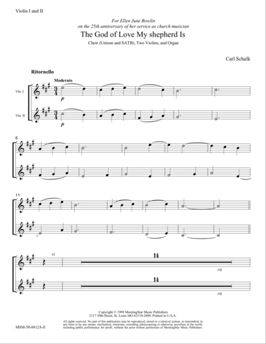 The God of Love My Shepherd Is Choir scores gallery preview page 1