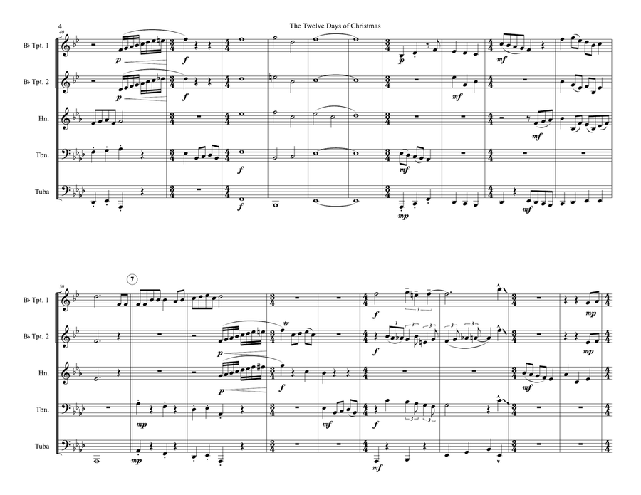 12 Days of Christmas - Brass Quintet Brass Quintet scores gallery preview page 4